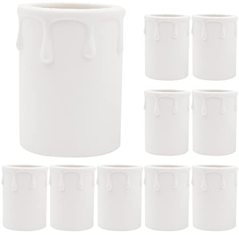 Hsthe Sea 10 Pack Candle Drip Sleeves 44 * 60mm Candle Socket Covers Chandelier Candle Sleeves Plastic Covers Tubes Candelabra Base for Most Chandeliers Wall Light and Christmas Decoration