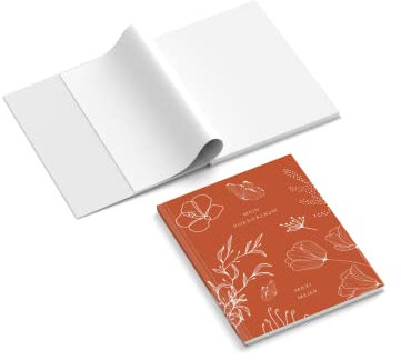easyprint Poesiealbum personalisiert mit Name | Design Blumen | 148 x 210 mm | Hardcover | Papier 100 g/m² | Blanko Innenseiten | Farbe wählbar | Freundebuch | Erinnerungsbuch (Rot)