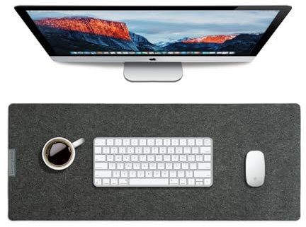 Filz Schreibtischunterlage, Schreibtisch-Mauspad, rutschfeste Schreibtischunterlage für Desktop, Tastatur, Maus, Laptop, Schreibtischschutzmatte für Büroarbeit, Gaming-Schreibtisch – 80 x 30,5 cm