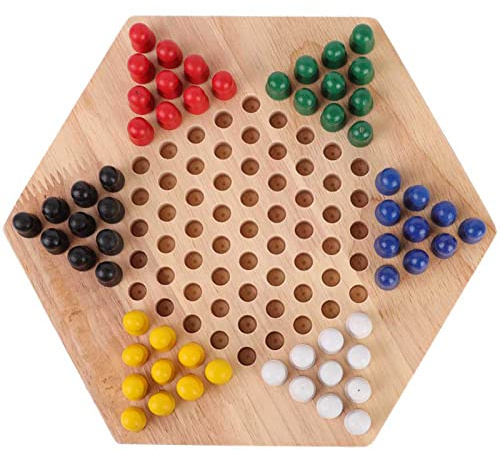 Syrisora ​​Holz-Lernbrett Kinder, Klassisches Halma-Dame-Set, Strategie-Familienspiel, Teile