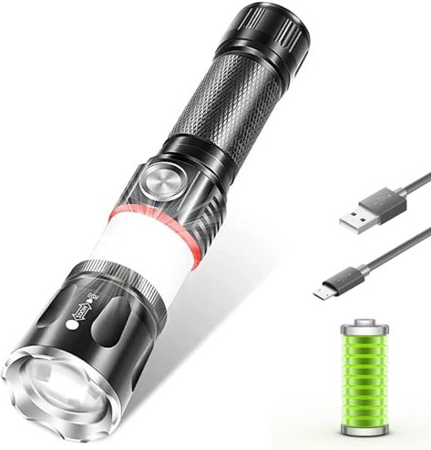 Spanner In The Works® LED Torch Rechargeable - Super Bright Torch, 360 Degree Camping Lantern, Strong Magnet