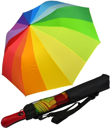 iX-brella XXL 124cm Fiberglas Golf-Taschenschirm mit Automatik - rainbow
