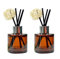 QUUPYSTORE 2Pcs Glass Diffuser Bottles with Caps and Fragrance Oil Sticks for DIY Reed Diffuser (50ml/1.7oz)