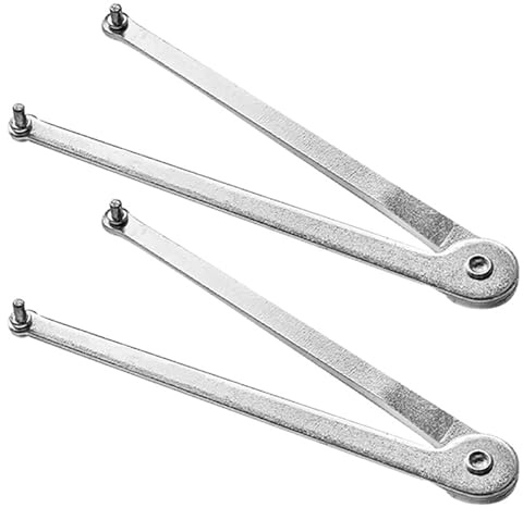 2PCS Universal Adjustable Spanner Wrench, Universal 4mm Pin Spanner, Adjustable Angle Grinder Wrench, Universal Angle Grinder Pin Spanner Wrench, Locknut Wrench for Backing Pads on Angle Grinder