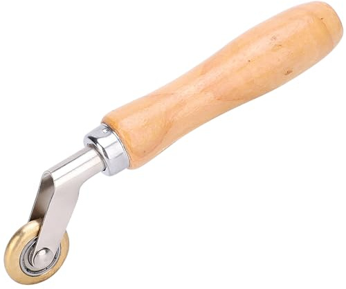 Respicefinem Messing Andrückwalze 175mm mit Holzgriff Profi Nahtroller für Vinylboden Tapeten und Membranen Andrückwalze für Bodenbeläge Handdruckwalze Dachdecker Werkzeug wasserdichtes Material