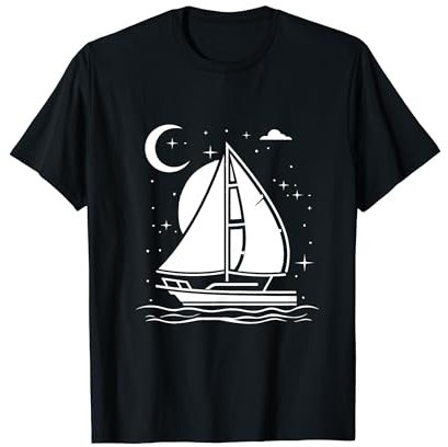 Segeln Zeichnung Bootfahren Segeltour T-Shirt