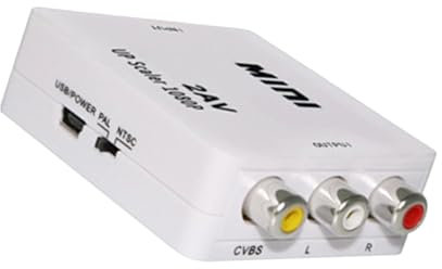 Oseczmut Convertitore audio video, convertitore AV,Adattatore convertitore audio video - Conversione di Capture CVBS Composite, collegare il a un vecchio televisore, Supporta PAL/NTSC