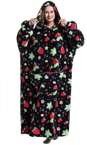JMORCO Decke Mit ärmeln Extra Lange Hoodie-Decke, Flanelldecke, Ärmel, Winter-Hoodie, Sweatshirt, Pullover, riesige TV-Decke, übergroß(HM1972.04)