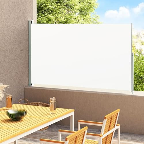 ShGaxin Tenda Laterale Retrattile per Patio 200x300 cm Crema,Resistente ai Raggi UV,Tenda Laterale Retrattile per Patio,Privacy Schermo-313412