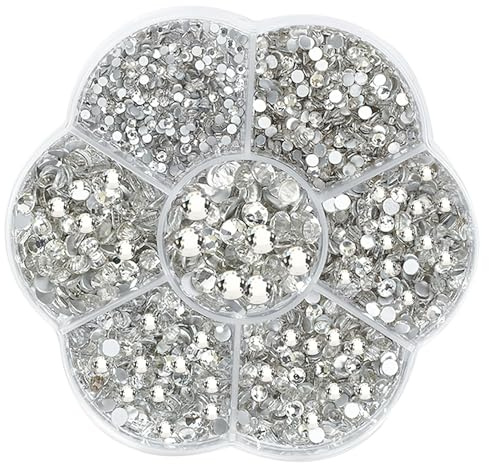 JAONLD 1720 st värmehäftande strass för tyg, snabbkorrigering 7 storlekar SS5-SS20, strass glas för kläder, skor, gör-det-själv-hantverk presenter
