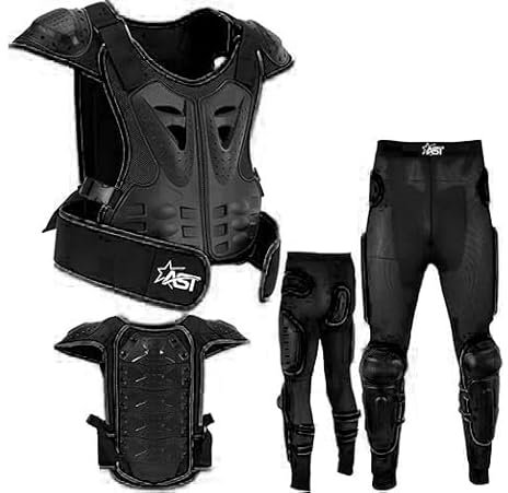 Motorcycle Armor Protective Gear Set Racing Body Chest Spine Protector Jacket Chest Back Support Protector for Motorcycles Cycling Skiing, Black