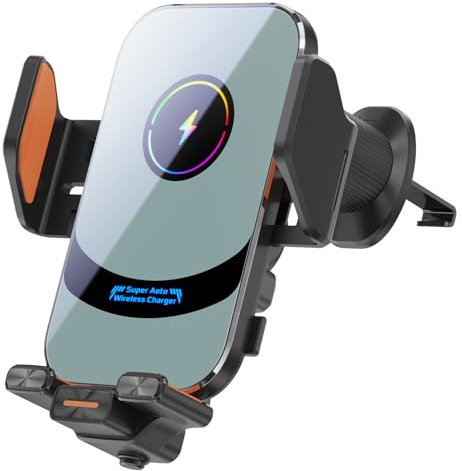 Car Phone Holder Wireless Charger 15W Super Fast Charging Wireless Car Charger Phone Holder Auto-Clamping Wireless Charger for iPhone 16 15 14 13 12 11,Samsung Galaxy S24 Ultra S23 S22