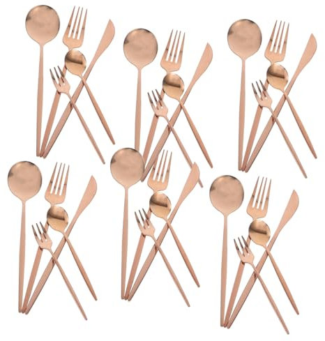Cabilock 30piezas Vajilla Acero Inoxidable Diseño Sofisticado Para Comidas y Reuniones