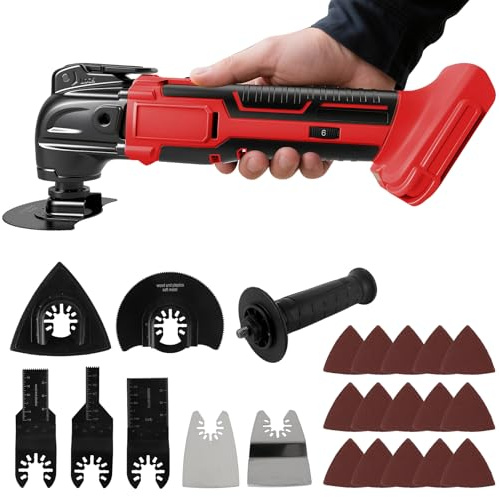 Cordless Oscillating Multi-Tool for Milwaukee M18 18V Battery, Brushless Motor, Oscillating Multi Kit for Cutting Wood Drywall Nails Remove Grout & Sanding, Bare Unit