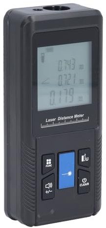 Fyearfly Medidor de Distancia Láser de 0,05 a 70 M, Medidor de Distancia Digital con Pantalla Retroiluminada Grande, Precisión del Medidor ±2 mm, Telémetro Portátil con Mango