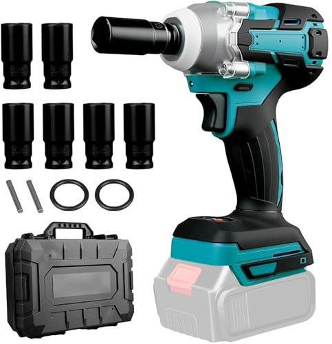 WUDLEP Cordless Impact Wrench 1/2 inch Compatible with Makita 18V Battery, 900FT-LBS Brushless Electric Impact Gun (1200Nm) with LED Work Light, High Torque Impact Wrench for Automotive Repairs