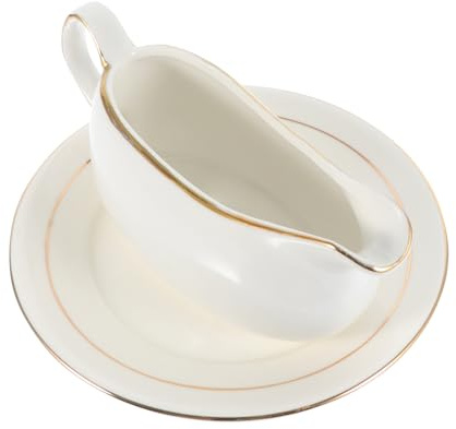 CLISPEED Ceramic Sauce Bowl Tray Large White Seasoning Cup Practical Food Sauce Jar for Steak and Yogurt Serving, Sturdy Gravy Boat Suitable for Kitchen and Dining Table