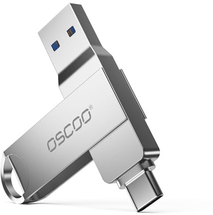 256GB USB 3.1 Gen1 Dual USB-C USB-A Pendrive | Memoria USB externa portátil con doble interfaz USB-C y USB-A, compatible con smartphones, portátiles y tabletas.