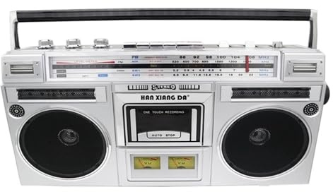 Generico Boombox retrò con Bluetooth, lettore CD e cassette Boombox in stile anni '80, supporta l'ingresso SD/USB, registratore a cassette for riunioni di famiglia e viaggi