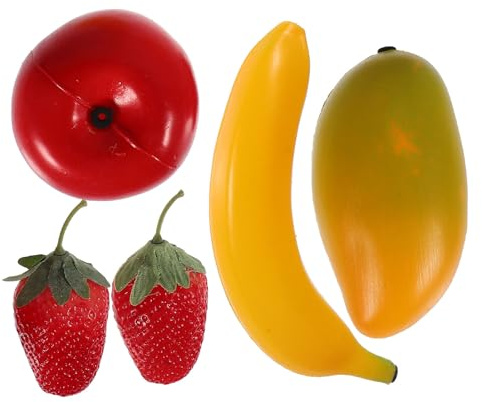 Toyvian Jouet Musical Éducatif Fruits 5 Pièces pour Garçon et Filles, Maracas en Plastique Abs Léger, Instrument de Percussion Précoce, Éveil Rythmique Bébé, Jeu D’éveil Sonore