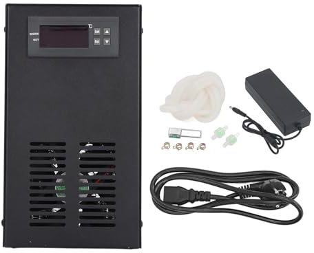 Walfront Refroidisseur d'eau pour Aquarium 70 W Système de Refroidissement Unique Silencieux pour Réservoir Hydroponique de Poissons de Crevettes de 20 L Utilisation Domestique (Prise UE)