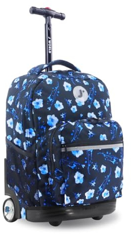 J World New York Sunrise Rolling Backpack Casual Daypack, 18 cm, 34.50 L, Night Bloom