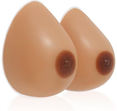 Vollence C Cup Silicone Breast Forms Fake Boobs Concave Bra Pad Mastectomy Transgender Cosplay Crossdresser - Suntan