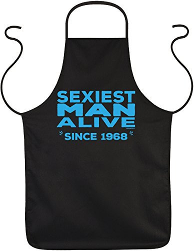 lustige Grillschürze 50 Geburtstag 50 Jahre Geschenk Grill Schürze Papa Kochschürze Latzschürze Partyschürze Küche Sexiest Man Alive since 1968
