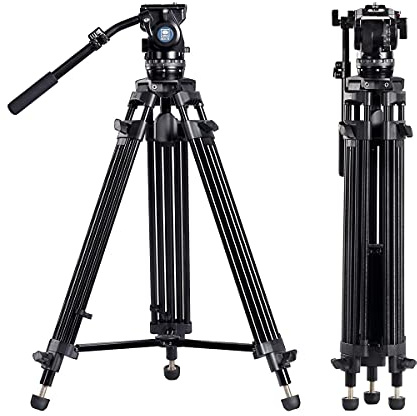 SIRUI Professionelles Videokamera-Stativ-Set SH15T + BCH-10 mit Flüssigkeitskopf