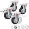 Relaxdays Set 4 Ruedas Cargas Pesadas, Giratorias 360°, Rodamiento Bolas, 2 Rueditas con Freno, máx. 280kg, 100mm, Negro