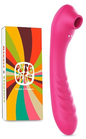 PureVibe® – 3-in-1 Beheizter Luftdruck vibratoren mit klitorisstimulation – 20 Positionen – G-Punkt & Klitoris Stimulator – Befriediger vibratoren frauen – Erotische sex toys (Pink)