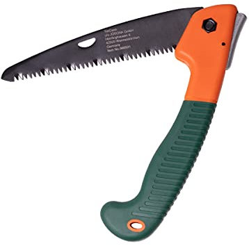TerCasa® Klapphandsäge, Garten-Klappsäge mit Sicherheitsverschluss, Sägeblattlänge 16 cm, rostfreies Stahl-Sägeblatt, für Astungsarbeiten und Baumpflege