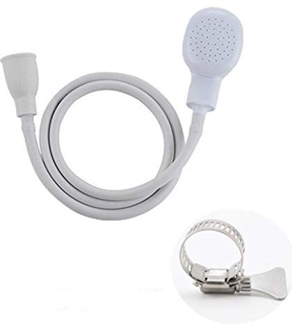 Bamboopack Haustier-Duschkopf Einzelhahn Handheld Tragbarer Handbrause Spritzwasser Brauseschlauch Wanne Spüle Wasserhahn Aufsatz Duschbrause Sprühschlauch Duschwerkzeug mit Edelstahlklemme (A-Stil)