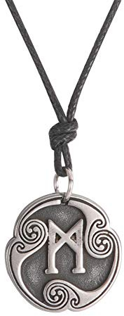 Amaxer 24 Runen Talisman Wikinger Schmuck Asatru-Halskette heidnischer Wicca-Anhänger nordische Runen Vintage nordisches Amulett verstellbare Seilkette Halskette für Männer und Frauen