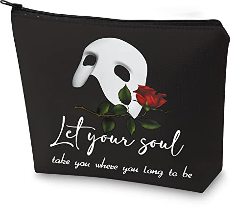 WZMPA Broadway Musical Theater Cosmetic Makeup Bag The Phantom Fans Gift Let Your Soul Take You Where You Long to Be Musical Zipper Pouch for Women Girls, Let Your Soul, Fit