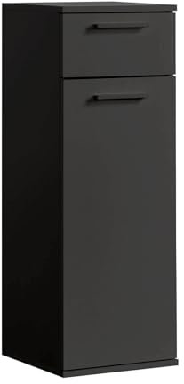 mokebo® Badezimmerschrank 'Der Matrose' (91x33x34 cm) Bad-Beistellschrank schmal oder Badschrank, auch als Nischenschrank oder Midischrank fürs Bad aus Holz in Anthrazit Schwarz (auch als Set)