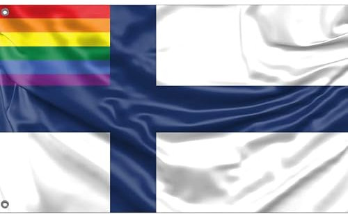 Bandiera Finlandia LGBTQ+ | Stampa unica | Made in EU (90 x 150 cm)