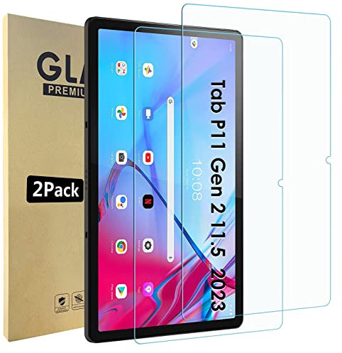 Bigqin 2 Piezas Pantalla de Protector Compatible con Lenovo Tab P11 Gen 2 11.5, 2.5D Bubble Free/HD/Anti-Huella Cristal Templado Compatible con Lenovo Tab P11 (2nd Gen)