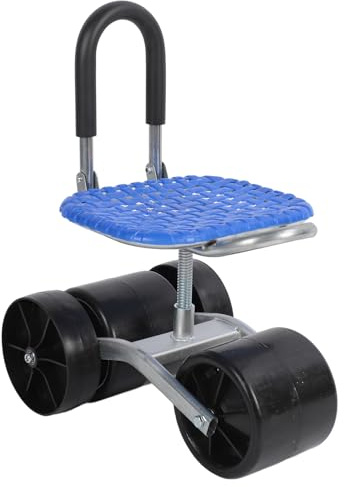 Septpenta Garden Cart Rolling Work Seat with Wheels, 360 Degree Swivel Planting Picking Mobile Chair Work Seat Trolley Tool for Patio, Yard and Outdoors