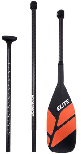 Gladiator Elite Carbon SUP Paddel 3-teilig rot Modell 2024, 619g I Leichtes und stabiles Vollcarbon Paddel I Optimale Kraftübertragung I Ergonomisches Design I Allround/Touring/Race