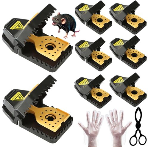 Trappola per topi, trappole per topi Rapidamente efficace trappole topi [2025 nuovo] trappola per topi grandi Utilizzato interno e esterno esche per topi riutilizzabile Utilizzato ovunque 8set (2L+6s)