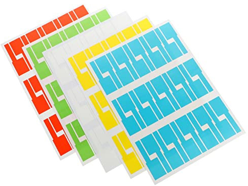 VILLCASE Etiquetas Para Cables Autoadhesivas p Tipo A4 20 Hojas Resistentes Al Desgarro Multicolor Para Telecomunicaciones y Sala De Redes