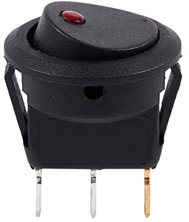 Hztuang 12V LED Interrupteur Inverseur une Bascule RONDE Rocker ON-OFF SPST pour VOITURE BATEAU Rouge