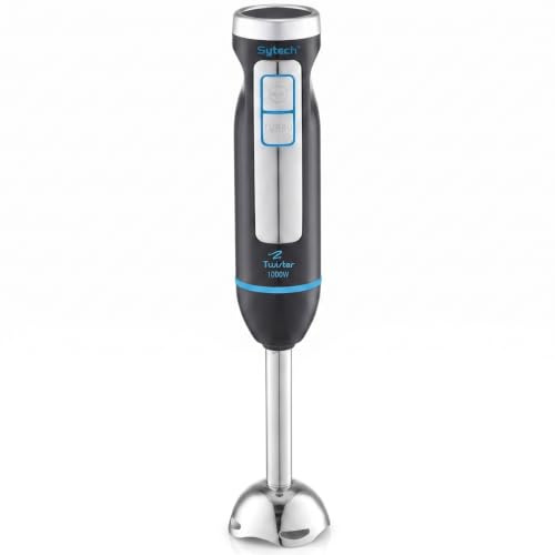 Sytech batidora, pie Acero INOX, 2 velocidades, 1000 w, Pica Hielo, Negro