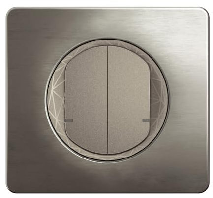 LEGRAND | Interrupteur Double Connecté Avec Neutre, Céliane With Netatmo, Contrôle De 2 Circuits D'Éclairage, Compatible Assistants Vocaux, Finition Titanium