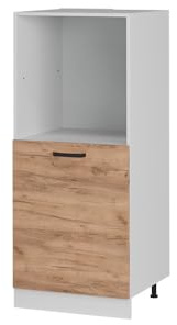 Vicco Herdumbauschrank R-Line, Goldkraft Eiche, 60 cm | Backofennische auf komfortabler Höhe · 2 Einlegeböden · Höhenverstellbare Füße · 1 Tür · Einfache Integration ✓