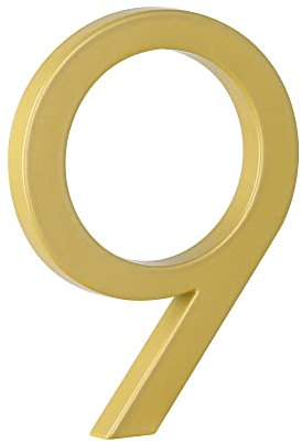 LSHIJI Numero Civico 1 pz 125mm Numero civico Galleggiante 5 Pollici Numero in Lega di Zinco Dorato e Lettera Indirizzo della Cassetta Postale Numero civico Esterno #0-9 Numeri Civici(Number 9)