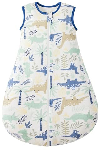 Duomiaomiao Unisex Baby sovsäck 1,0 tog sovsäck, 1,5 tog dinosaurie, L