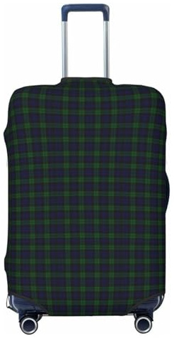 peiyeety The Black Watch Tartan Plaid Gepäckabdeckung, waschbare Kofferabdeckung – Reisemode, elastischer Kofferschutz, groß