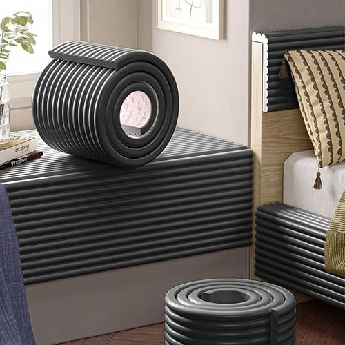 Wandpolster Selbstklebend für Schlafzimmer, 3D Wandkissen Kopfteil, Gepolsterte Wandpaneele Antikollision und Wärmedämmung, Wandverkleidung für Kinderzimmer, Büro, Diele(Black,20 CM x 2 M 1pc)
